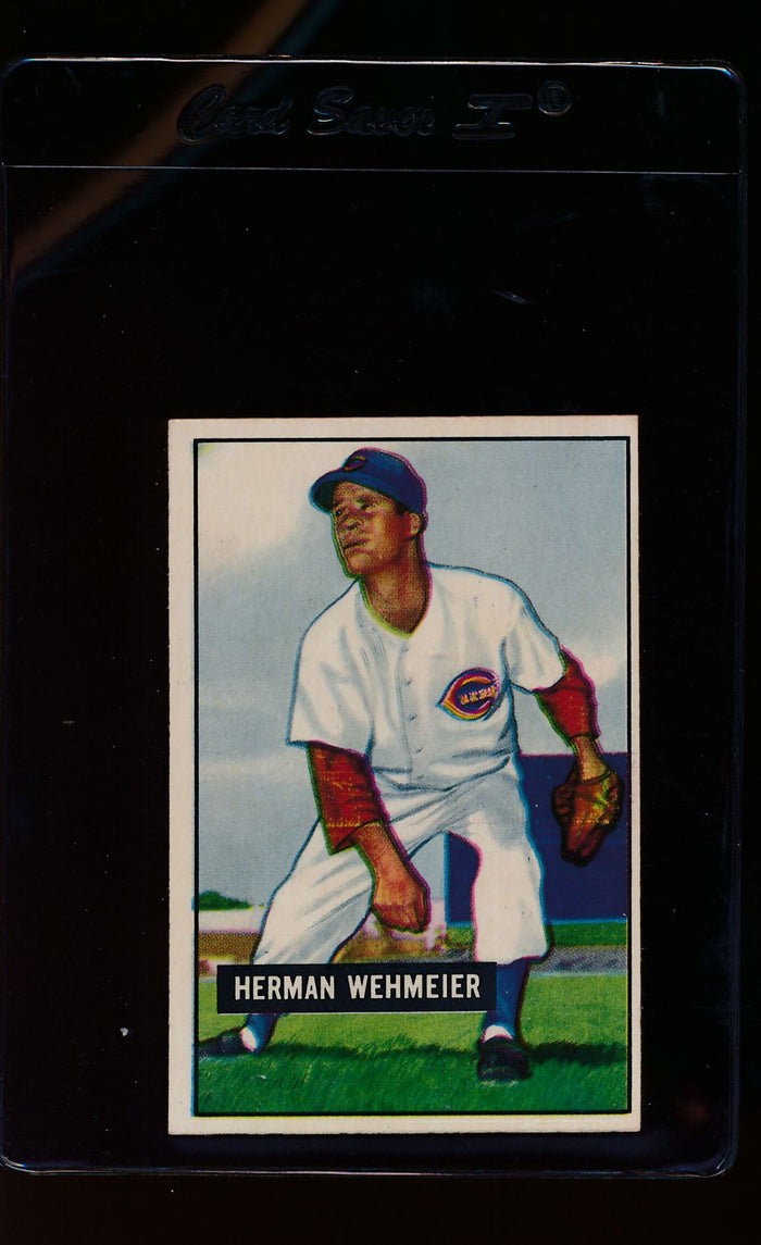 Scan of 1951 Bowman 144 Herman Wehmeier EX-MT