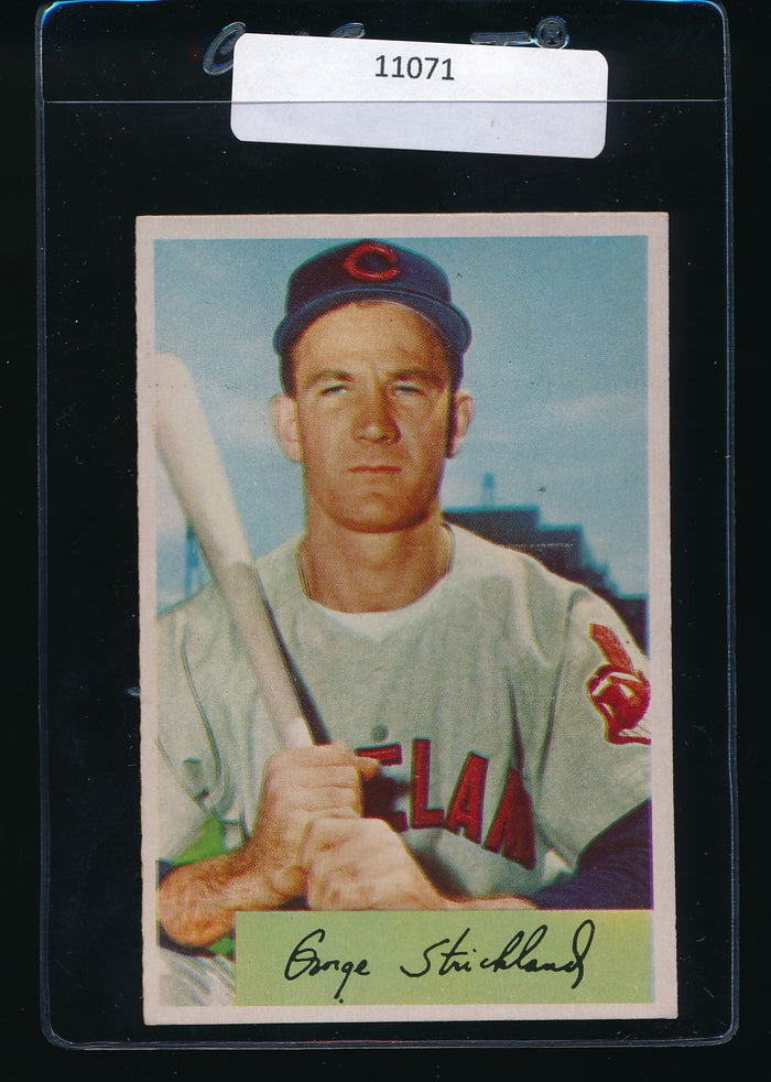 Scan of 1954 Bowman 36 George Strickland EX-MT