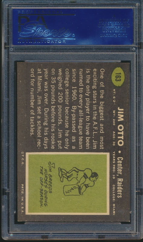 1969 Topps #163 Jim Otto PSA 8 S26-02h