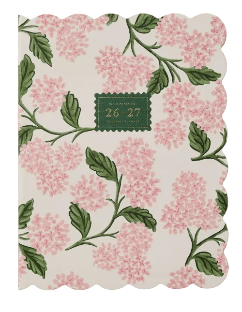 Rifle Paper Co. 2027 Pink Hydrangea 12-Month Academic Appointment Notebook