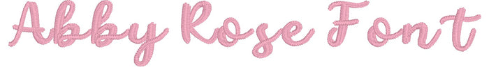 Cursive embroidery BX font in all upper and lower case letters, numbers and common punctuation.
