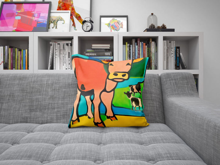 Abstract Art A Calf Throw Pillow, Throw Pillow, Abstract Art Pillow, Contemporary Pillow, Square Pillow, Home And Living, Sofa Pillows