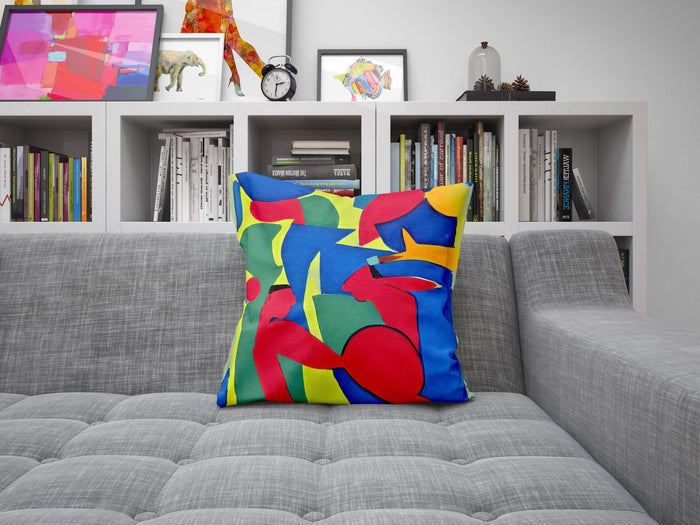 Abstract Throw Pillow, Throw Pillow Cover, Cat Pillow, Designer Pillow, Contemporary Pillow, Square Pillow, Home And Living, Holiday Gift