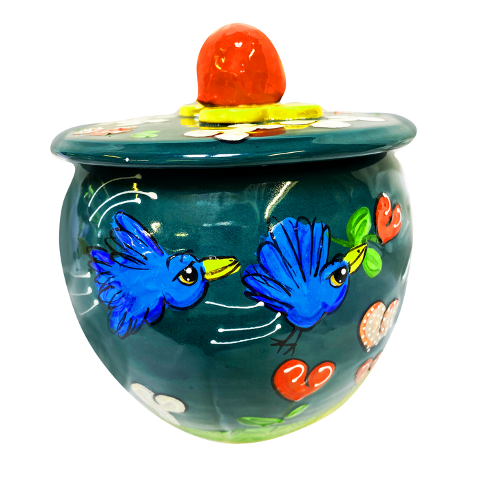 Beagle in Garden of Hearts Treat Jar