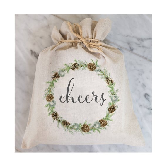 Cheers Linen Blend Gift Bag