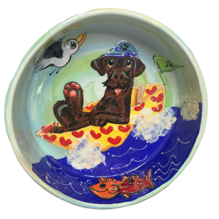Chocolate Labrador Dog Bowl