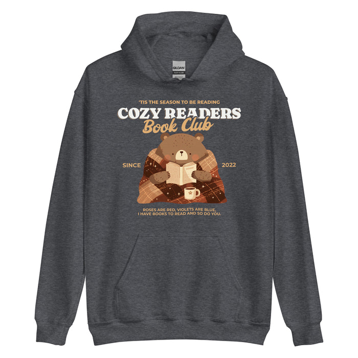 Cozy Readers Book Club Hoodie - The Bean Workshop - Autumn Vibes, Book Lover, Book Lover Gift, Cottagecore, Cozy Aesthetic, Cozy Bear, Cozy Pullover., Cozy Readers Book Club, Cozy Readers Book Club Hoodie, Cute Bear Graphic Hoodie, fall, Fall Aesthetic, Hoodie, Hygge, Reading Hoodie