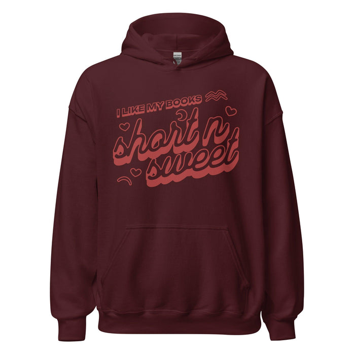 I Like My Books Short n' Sweet Hoodie - The Bean Workshop - book hoodie, book lover gift, bookaholic hoodie, bookworm gift, cozy hoodie, hoodie, read everyday, reading hoodie, Short n' Sweet Collection, short stories