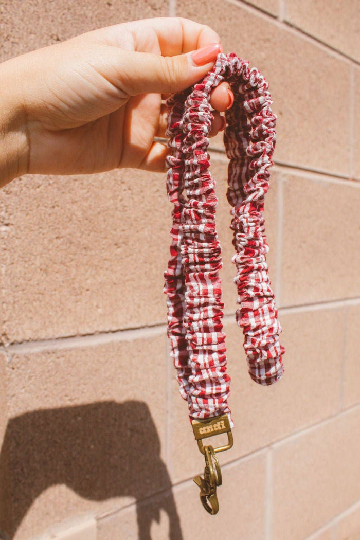 Shop Andi Maroon Checked Lanyard