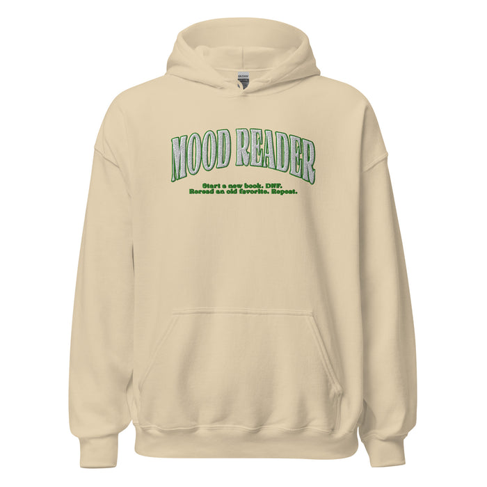 Mood Reader Embroidered Hoodie - The Bean Workshop - book lover, bookish, embroidered, hoodie, minimalistic, read everyday