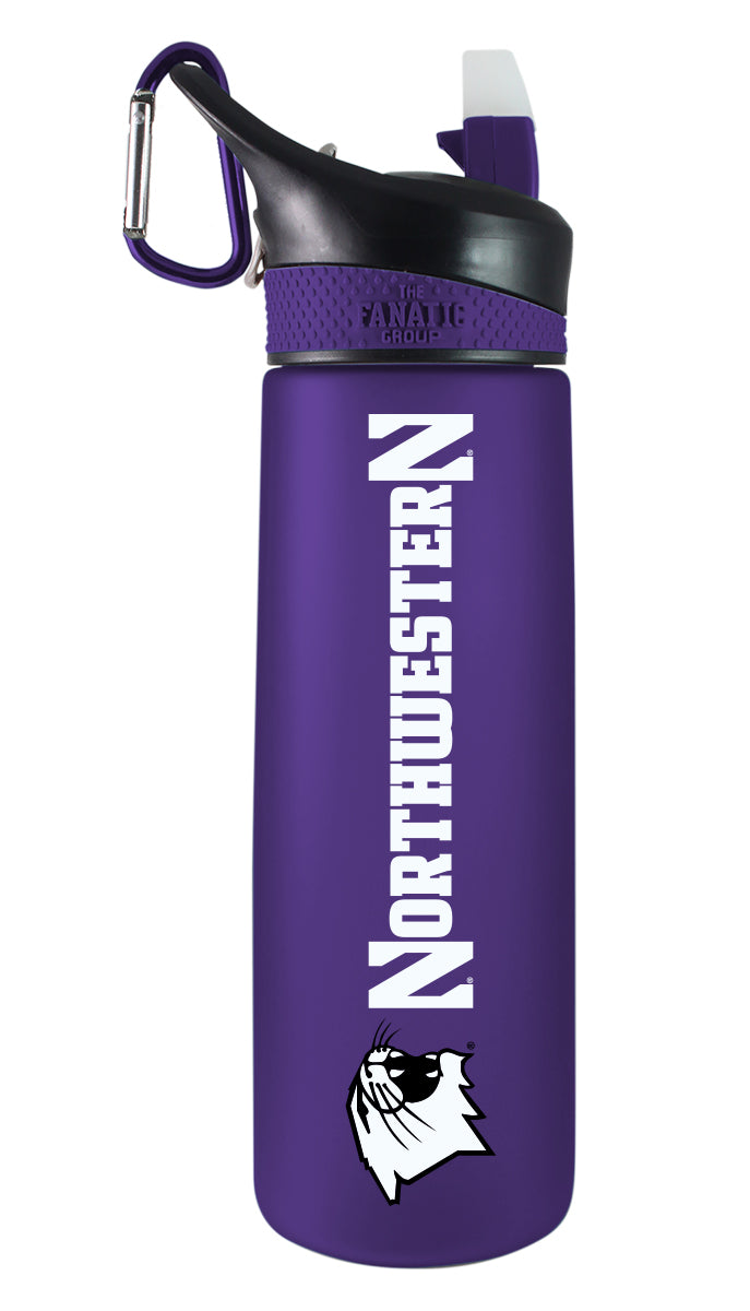 Northwestern 24oz. Frosted Sport Bottle - Mascot Logo & Wordmark