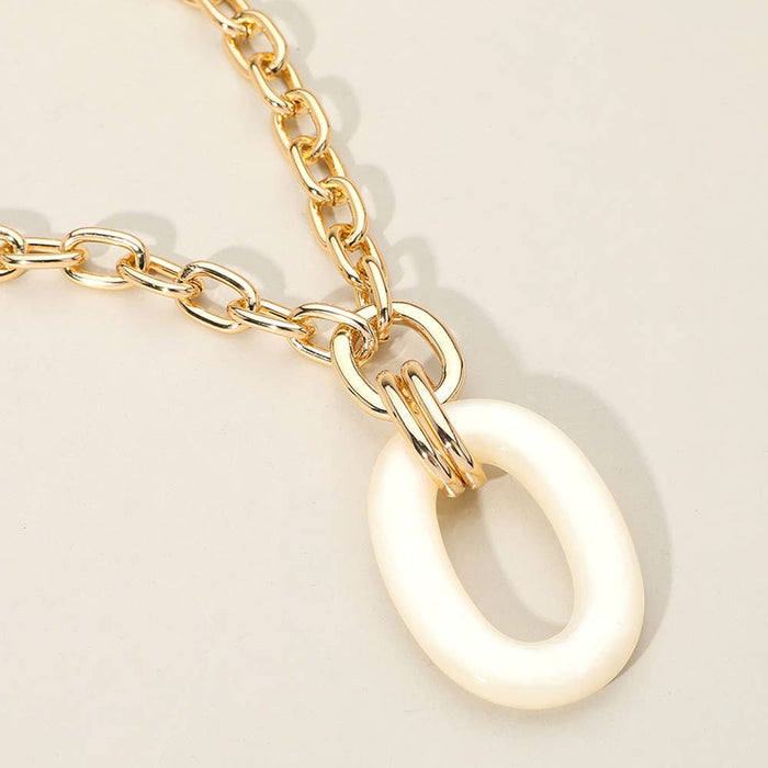 Oval Ring Pendant BLK