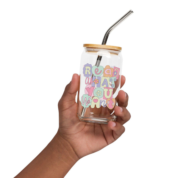 Read What You Want Can-Shaped Glass Mug - The Bean Workshop - book lover, can-shape glass, glass mug, mug, read everyday, read what you want