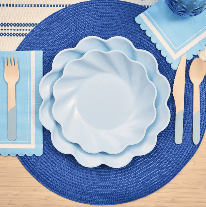 Sophistiplate Party Simply Eco Salad Plates - Sky Blue