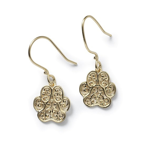 Southern Gates® Lucy Paw Gold Plated Earrings Lowcountry Series 15mm All Sunset Collection styles are Palladium over Sterling Silver with a 14K Hamilton finish. Designed and distributed in Charleston, SC