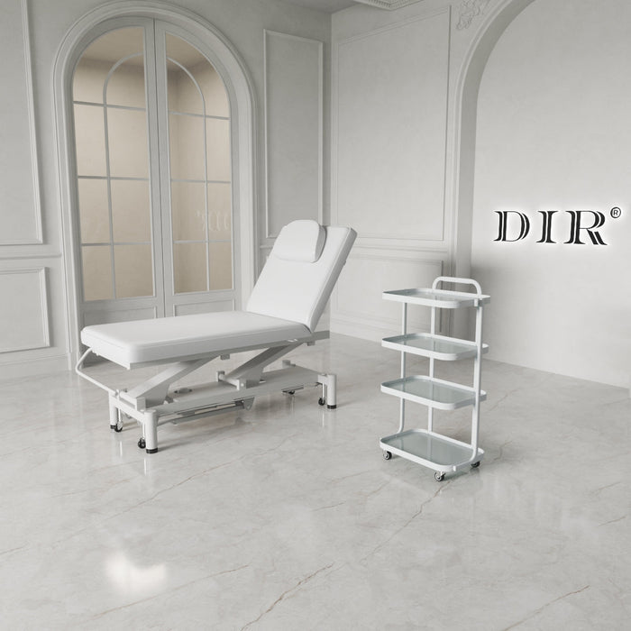 SpaCare Beauty Spa Trolley Cart in a clinical setting with 'DIR' logo.