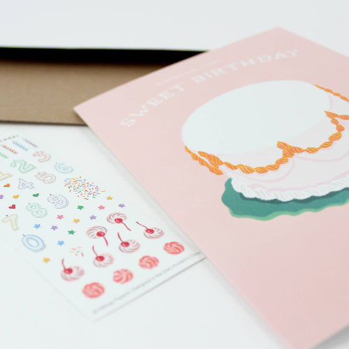 Inklings Paperie Sticker Scene Card - Decorate a Cake