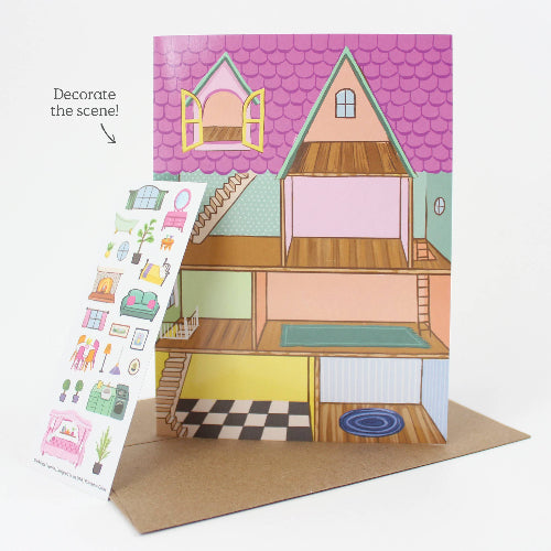 Inklings Paperie Sticker Scene Card - Dollhouse