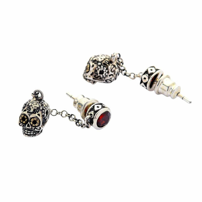 Sterling silver sugar skull earrings handmade