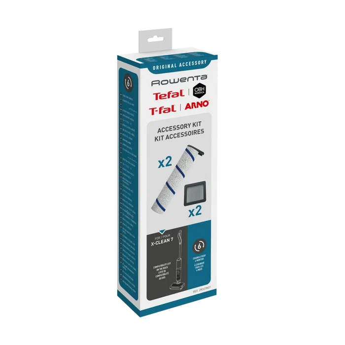 Tefal X-Clean 7 Accessory Kit - 2x Rollers 2x Filters - ZR337A01 Packaging
