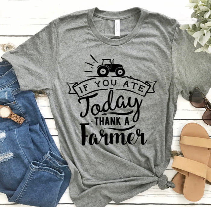 Thank a Farmer T-Shirt Grey