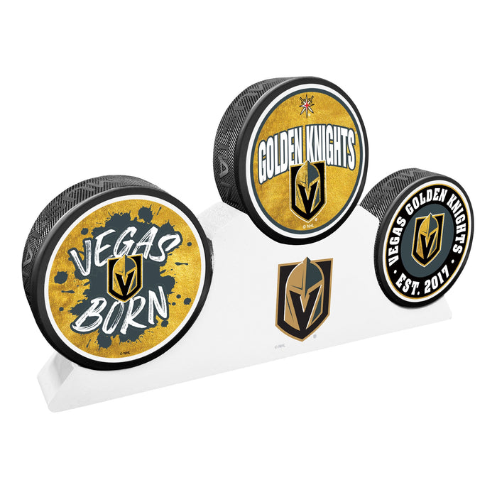 Vegas Golden Knights - 3 Puck Podium Set - Vegas Team Store