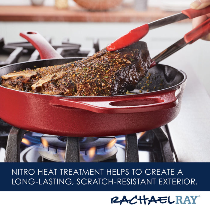 Premium RUST-RESISTANT™ Cast Iron Skillet | Red