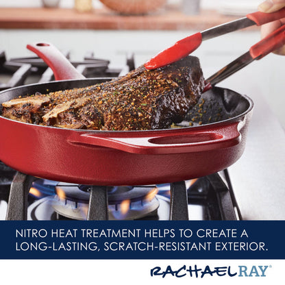 Premium RUST-RESISTANT™ Cast Iron Skillet | Red