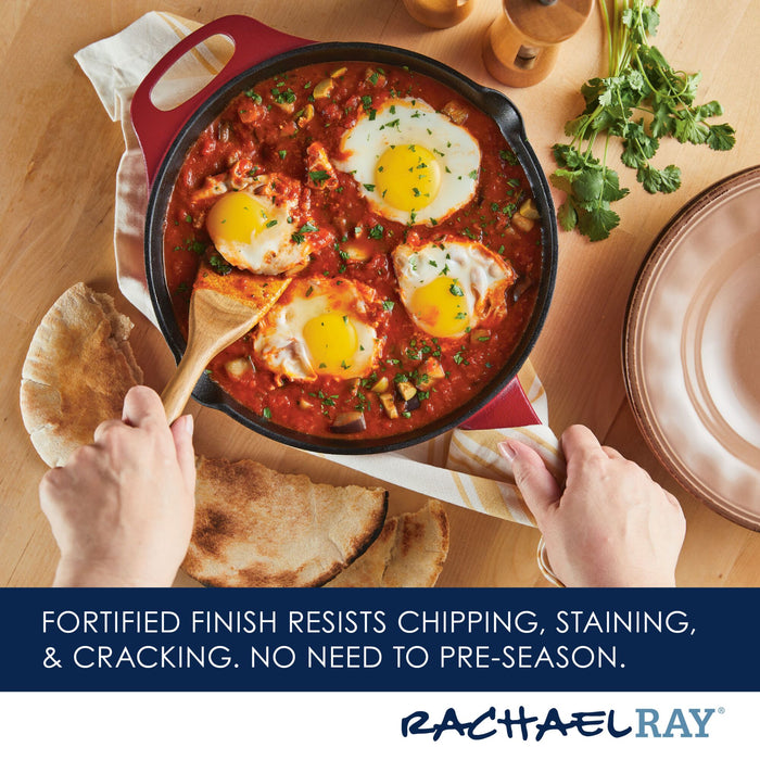 Premium RUST-RESISTANT™ Cast Iron Skillet | Red