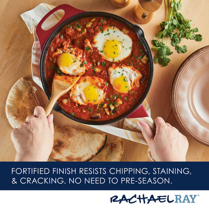 Premium RUST-RESISTANT™ Cast Iron Skillet | Red