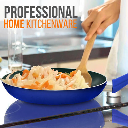 10'' Large Open Fry Pan - Non-Stick High-Qualified Kitchen Cookware With Black Inside And Blue Outside (Works With Model: Nccwa13Bu)