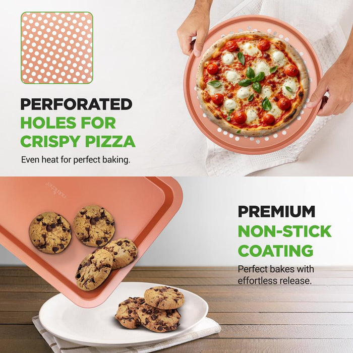 10-Piece Nonstick Bakeware Set, Easy Clean Carbon Steel, Copper