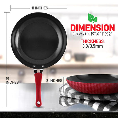 11'' Large Fry Pan - Non-Stick High-Qualified Kitchen Cookware, (Works With Model: Nccw11Rdd)