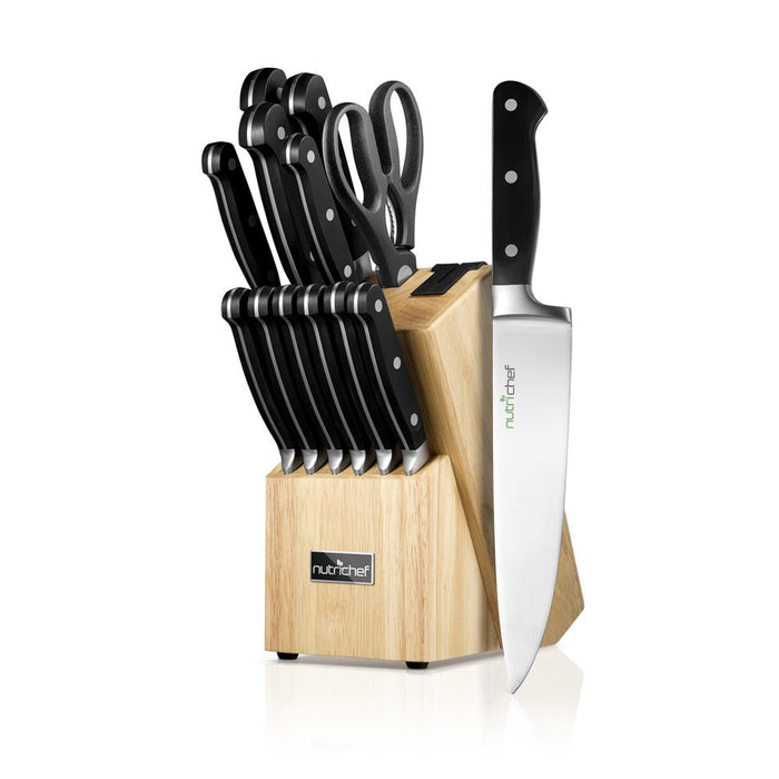 13-Piece Knife Set with Block, Precision German Steel, Built-In Sharpener