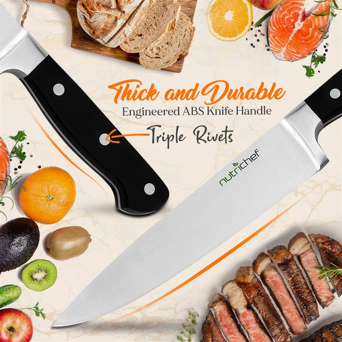 13-Piece Knife Set with Block, Precision German Steel, Built-In Sharpener