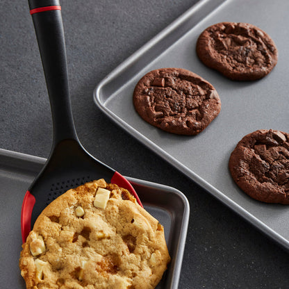 Chocolate chip cookies an oven tray