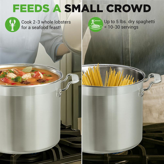 16-Quart Stockpot, Even Heat, Stainless Steel, Induction Compatible