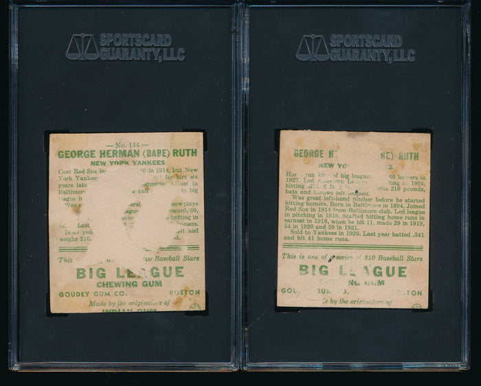 1933 Goudey Mega Mixer Break featuring TWO Babe Ruth cards (Limit 10)
