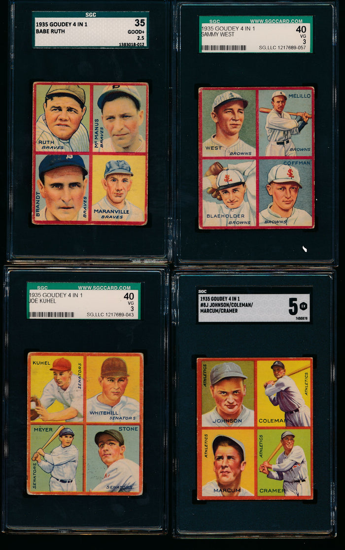 1935 Goudey 4-in-1 Complete Set Group Break (Limit 4) All SGC Graded