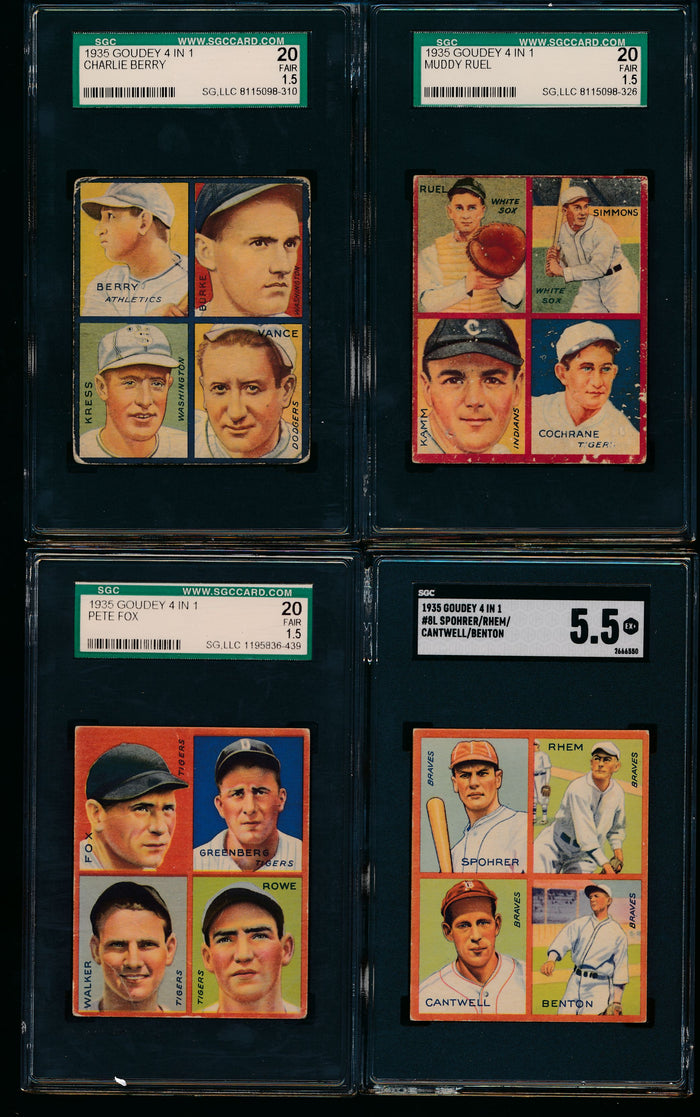 1935 Goudey 4-in-1 Complete Set Group Break (Limit 4) All SGC Graded
