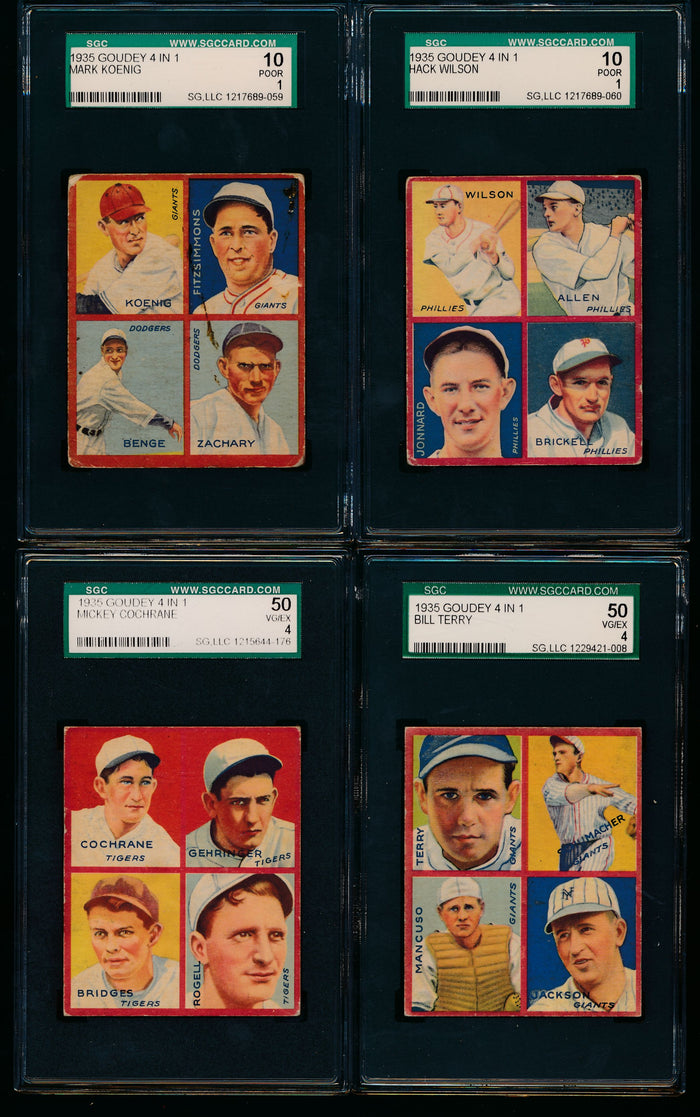 1935 Goudey 4-in-1 Complete Set Group Break (Limit 4) All SGC Graded