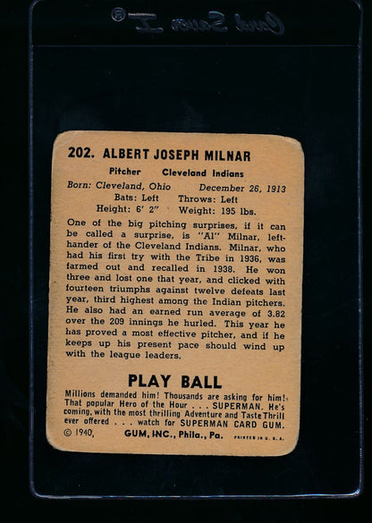 1940 Play Ball  202 Al Milnar RC  G 13663