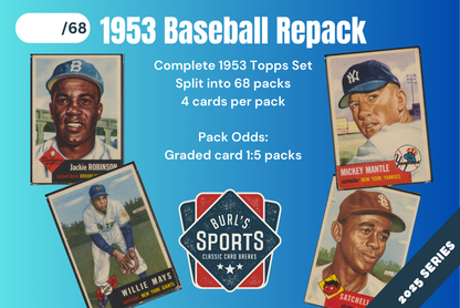 1953 Topps Baseball Set Break Repack ~ Burl's Classic Cardboard