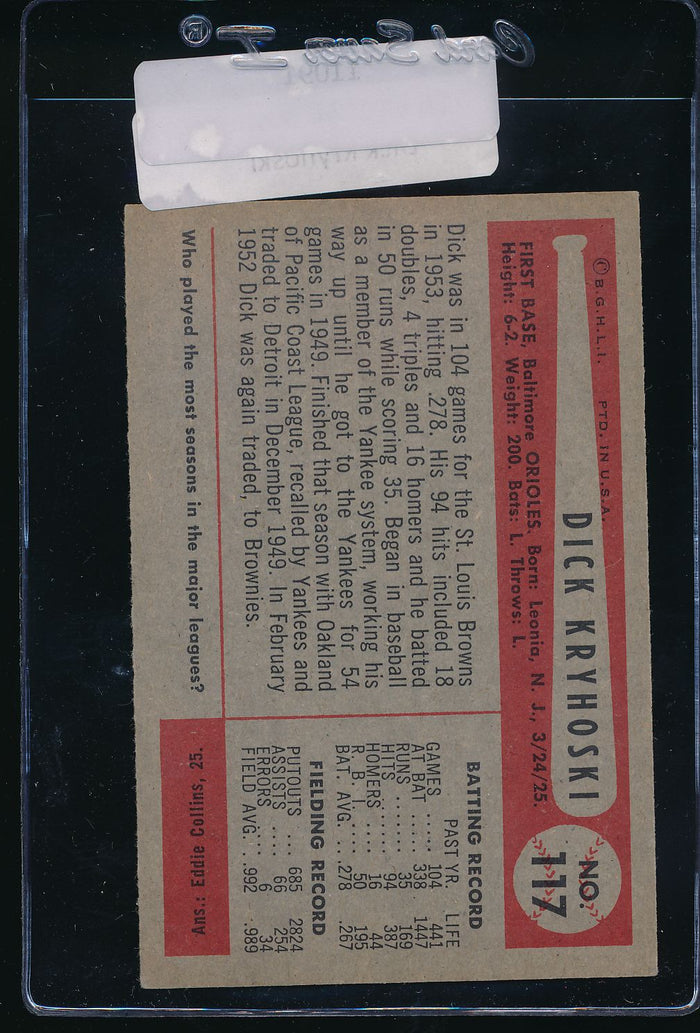 1954 Bowman  117  Dick Kryhoski  EX 11091