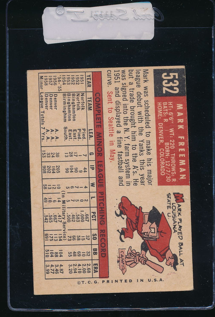 1959 Topps  532 Mark Freeman RC EX 11171
