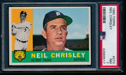 Scan of 1960 Topps 273 Neil Chrisley PSA 7 NM