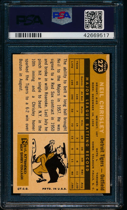 1960 Topps  273 Neil Chrisley  PSA 7 NM 13545