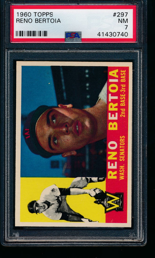 Scan of 1960 Topps 297 Reno Bertoia PSA 7 NM