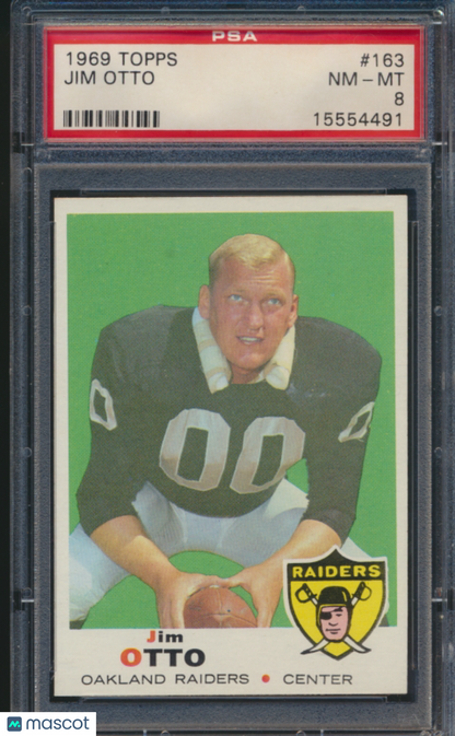 1969 Topps #163 Jim Otto PSA 8 S26-02h