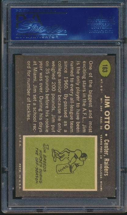 1969 Topps #163 Jim Otto PSA 8 S26-02h